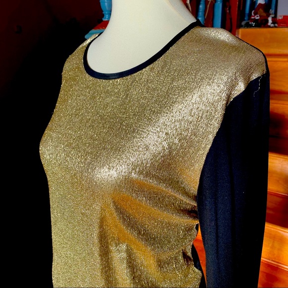 Jason Wu black and gold metallic top sweater 😍 - Picture 2 of 6